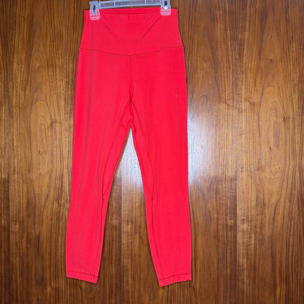 Lululemon Align High-Rise Pant 25 Nulu Yoga Leggings Red Orange Poppy Size 6